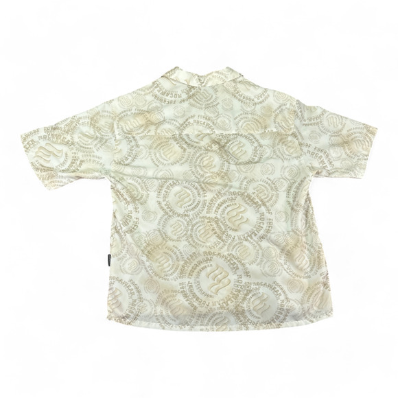 Vintage Rocawear Shirt Adult EXTRA LARGE White Spell Out Club Hip Hop Poly Y2K - Picture 3 of 12